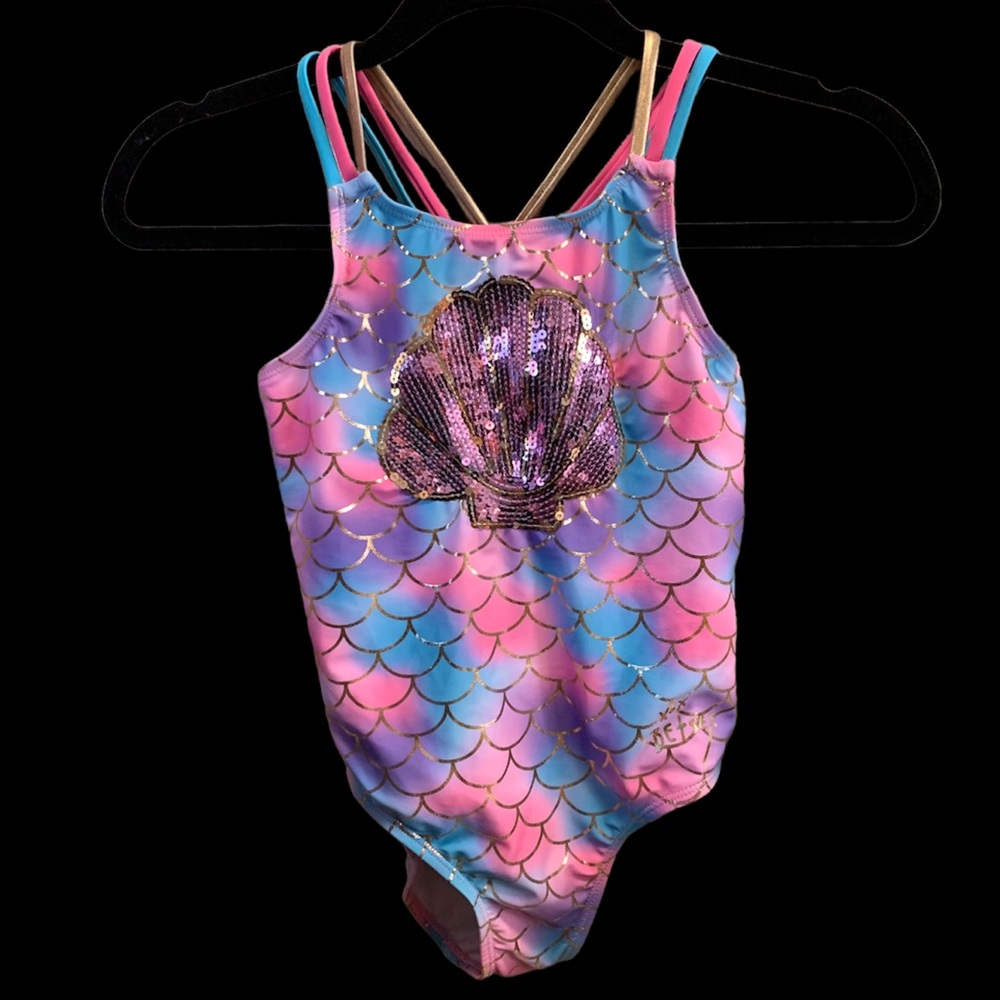 Betsey Johnson Mermaid Print One-Piece Swimsuit